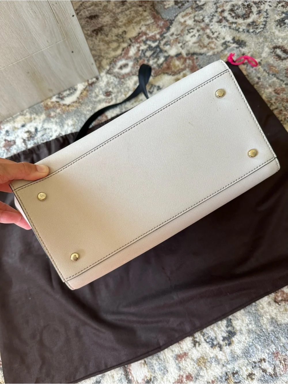 Kate Spade Two-Tone Black and Cream Satchel with Top Handles